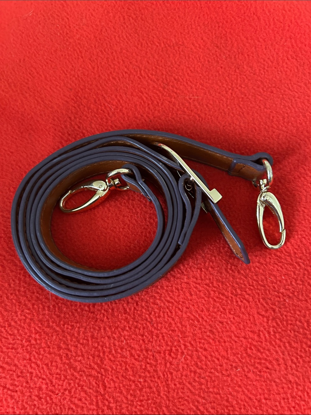 Leather Crossbody Strap replacement gold tone Hardware